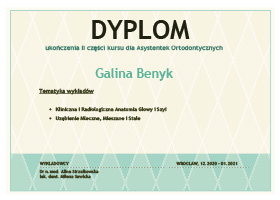 Galina Benyk – dyplom