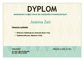 Joanna Sarna – dyplom